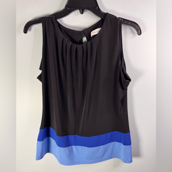Calvin Klein Tops - Calvin Klein Black and Blue Colorblock Blouse
